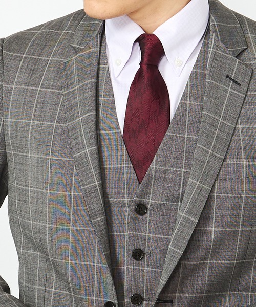 CROWDED CLOSET（クラウデッドクローゼット）の「シャドー千鳥柄シルクネクタイ（ネクタイ・メンズ・ボルドー/ネイビー・FREE）」の8枚目の写真