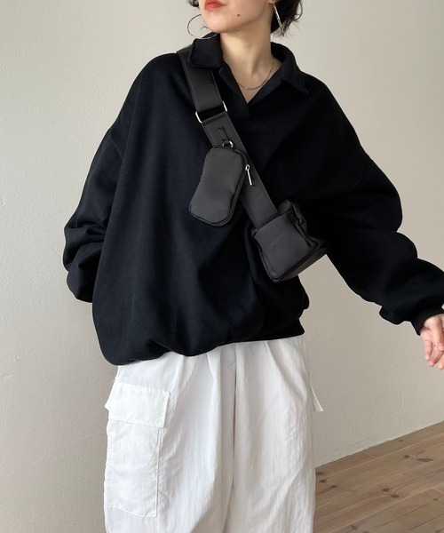over size volume sleeve sweat / オーバーサイズボリュームスリーブスウェット（スウェット）｜wee9s（ウィークス）