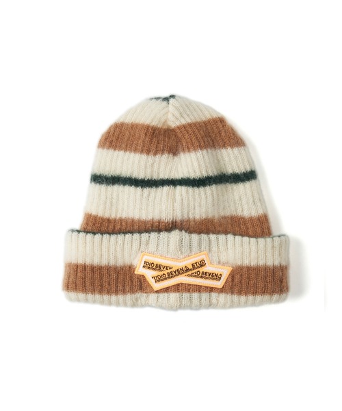 STUDIO SEVEN(スタジオ セブン)の「Mohair Border Knit Cap【STUDIOSEVEN/スタジオセブン】(ニットキャップ/ビーニー・メンズ・ネイビー/カーキ・FREE)」の2枚目の写真