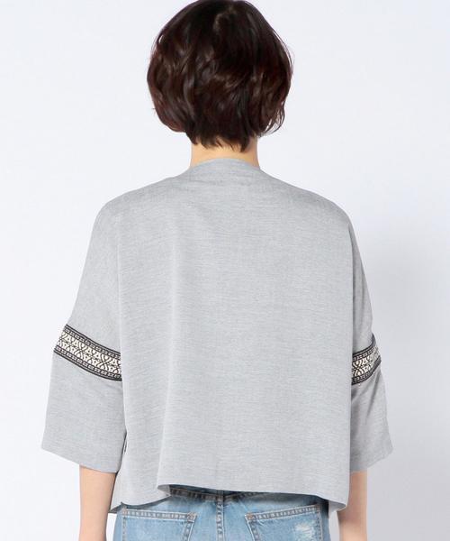 Another Edition（アナザーエディション）の「テープジャカードカーディガン/AEBC TAPE JQD CGN◆（カーディガン/ボレロ・レディース・グレー/ネイビー・フリー）」の3枚目の写真