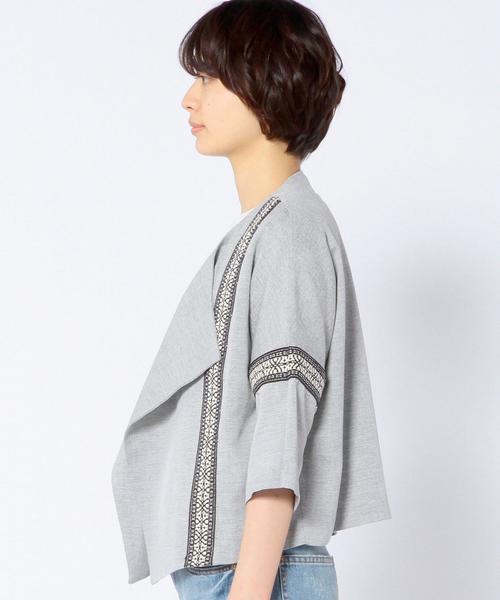 Another Edition（アナザーエディション）の「テープジャカードカーディガン/AEBC TAPE JQD CGN◆（カーディガン/ボレロ・レディース・グレー/ネイビー・フリー）」の5枚目の写真