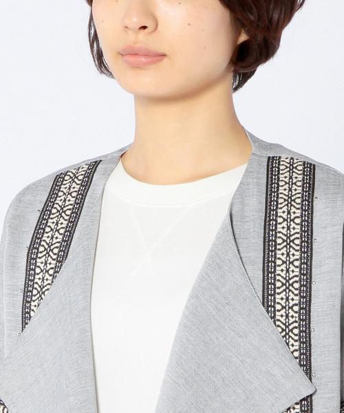 Another Edition（アナザーエディション）の「テープジャカードカーディガン/AEBC TAPE JQD CGN◆（カーディガン/ボレロ・レディース・グレー/ネイビー・フリー）」の7枚目の写真