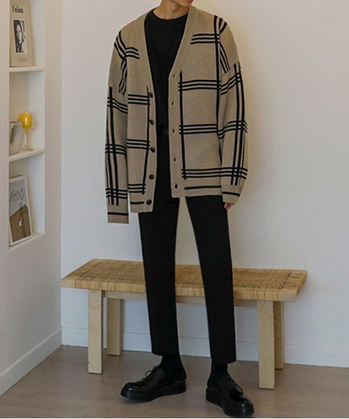 NEW GENTLEMAN（ニュージェントルマン）の「クロスオーバー ルーズカーディガン（カーディガン/ボレロ・メンズ・ブラック/ベージュ・M/L）」の11枚目の写真