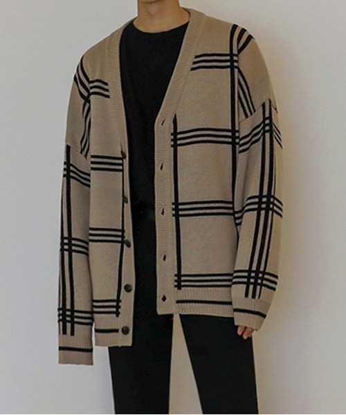 NEW GENTLEMAN（ニュージェントルマン）の「クロスオーバー ルーズカーディガン（カーディガン/ボレロ・メンズ・ブラック/ベージュ・M/L）」の12枚目の写真