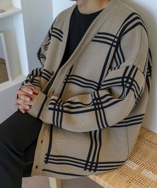 NEW GENTLEMAN（ニュージェントルマン）の「クロスオーバー ルーズカーディガン（カーディガン/ボレロ・メンズ・ブラック/ベージュ・M/L）」の15枚目の写真