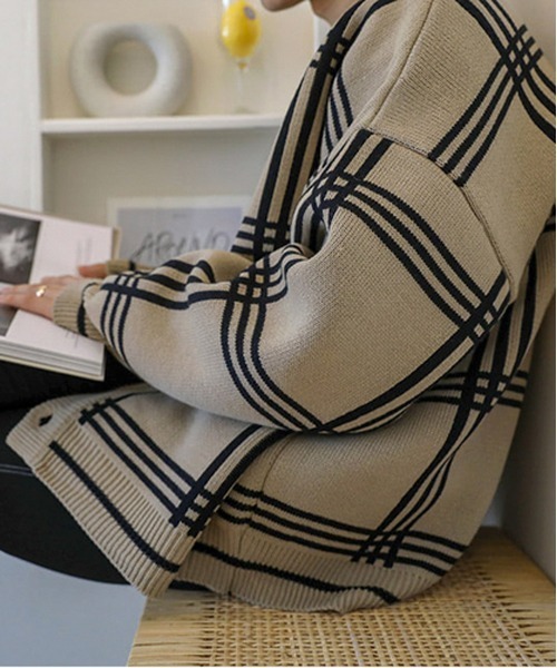 NEW GENTLEMAN（ニュージェントルマン）の「クロスオーバー ルーズカーディガン（カーディガン/ボレロ・メンズ・ブラック/ベージュ・M/L）」の16枚目の写真