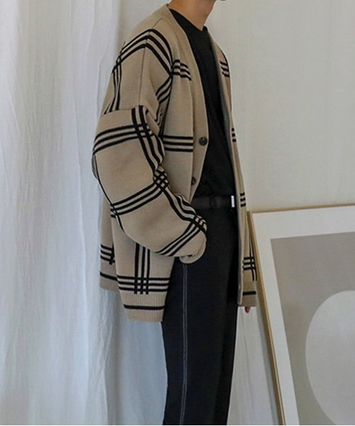 NEW GENTLEMAN（ニュージェントルマン）の「クロスオーバー ルーズカーディガン（カーディガン/ボレロ・メンズ・ブラック/ベージュ・M/L）」の17枚目の写真