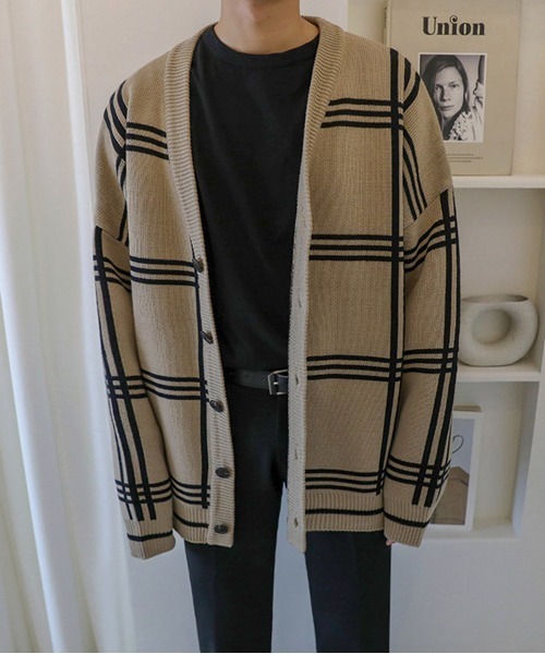 NEW GENTLEMAN（ニュージェントルマン）の「クロスオーバー ルーズカーディガン（カーディガン/ボレロ・メンズ・ブラック/ベージュ・M/L）」の18枚目の写真