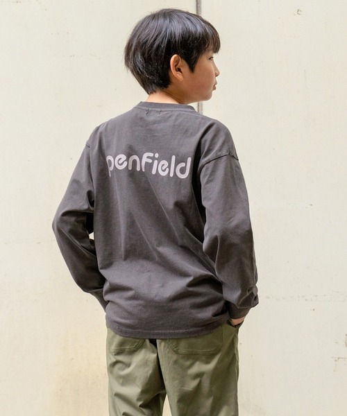 GLAZOS（グラソス）の「【Penfield】USAコットン・ピグメントTシャツ（Tシャツ/カットソー・キッズ・チャコールグレー/ブルー/パープル/ブラウン・150cm/170cm/160cm/140cm）」の2枚目の写真