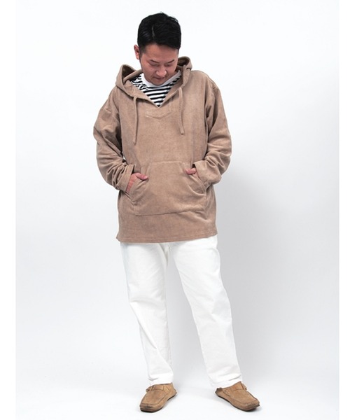 Alil（アリル）の「【Alil】パイル メキシカンパーカー 大人カジュアル（パーカー・メンズ・グレイッシュベージュ/ブラック・SMALL/MEDIUM/LARGE）」の9枚目の写真