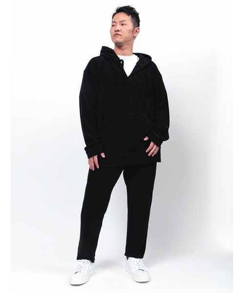 Alil（アリル）の「【Alil】パイル メキシカンパーカー 大人カジュアル（パーカー・メンズ・グレイッシュベージュ/ブラック・SMALL/MEDIUM/LARGE）」の5枚目の写真