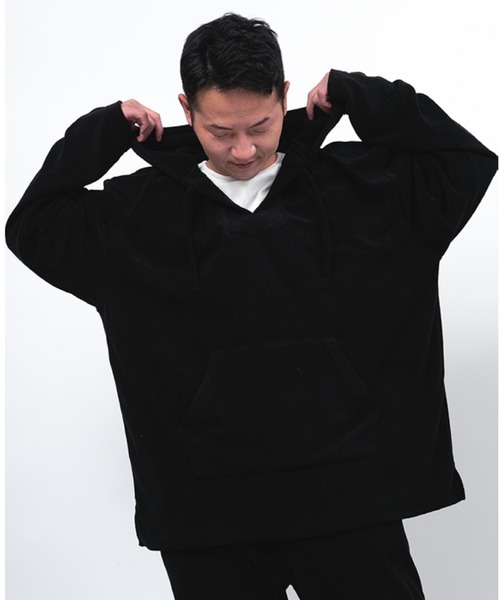 Alil（アリル）の「【Alil】パイル メキシカンパーカー 大人カジュアル（パーカー・メンズ・グレイッシュベージュ/ブラック・SMALL/MEDIUM/LARGE）」の3枚目の写真