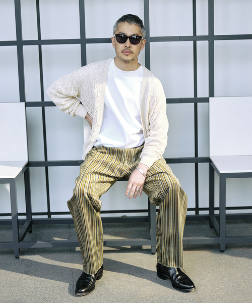 EDIFICE LA BOUCLE（エディフィスラブークル）の「【LA BOUCLE / ラブークル】Vネック カーディガン オープンワークニット（カーディガン/ボレロ・メンズ・ブラウン/ブラック/アイボリー・1/2）」の17枚目の写真