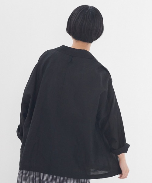 yuni haoriジャケット 黒 F レーヨンリネン ゆったり日本製 yuni（ユニ ）の「haori ジャケット（テーラードジャケット）」 - WEAR