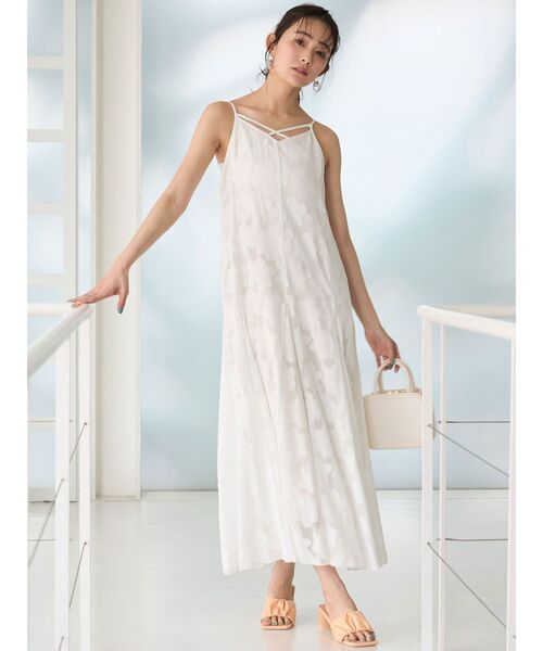 MERCURYDUO（マーキュリーデュオ）の「カットジャガードベア付キャミワンピース（ワンピース・レディース・ライム/アイボリー・MEDIUM/SMALL）」の7枚目の写真