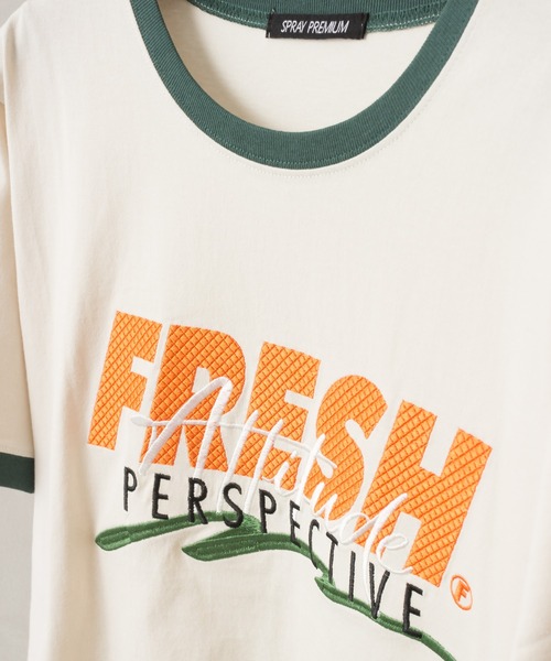 SpRay（スプレイ）の「ロゴリンガーTシャツ（Tシャツ/カットソー・レディース・ライトブルー/アイボリー/チャコールグレー/オフホワイト/オートミール・FREE）」の13枚目の写真