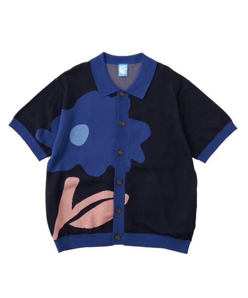 WHO'S WHO gallery（フーズフーギャラリー）の「BLESS YOU フラワーポロニット（ポロシャツ・メンズ・ネイビー/ベージュ/ブラック・FREE）」の10枚目の写真