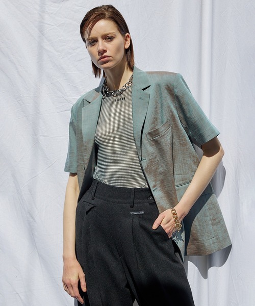 PRANK PROJECT（プランクプロジェクト）の「ハーフスリーブジャケット / Half Sleeve Jacket（テーラードジャケット・レディース・ネイビー/ブラック/ブルー・FREE）」の6枚目の写真