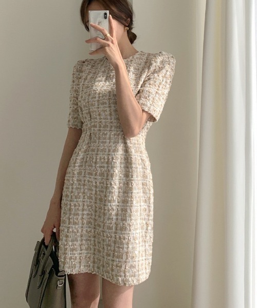 LAC-VERT（ラック・ヴェール）の「ツイードワンピース（ワンピース・レディース・ベージュ/ネイビー・FREE）」の15枚目の写真