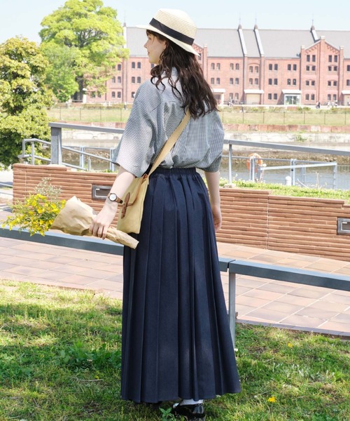 PENNEYS（ぺニーズ）の「PENNEYS/ペニーズ 別注 タイガーロゴ ワッペン刺繍 レギュラーカラーギンガムチェック半袖シャツ（シャツ/ブラウス・レディース・チャコールグレー/ブラック/グリーン/ブルー/レッド・FREE）」の8枚目の写真