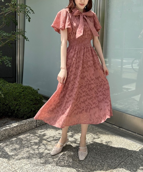 NOMAE（ノーマエ）の「フレアスリーブリボンタイワンピース