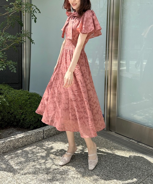 NOMAE（ノーマエ）の「フレアスリーブリボンタイワンピース