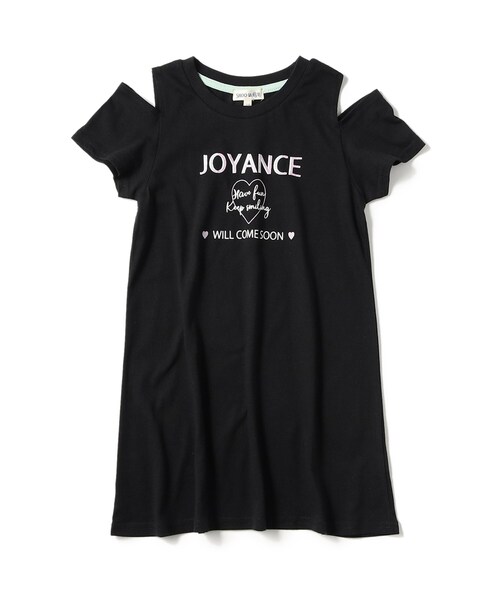 SHOO・LA・RUE（シューラルー）の「◆【110-140cm/接触冷感】肩あきTシャツワンピ（ワンピース・キッズ・ブラック/ライトグリーン/ライトパープル・11/14/13/12）」の2枚目の写真