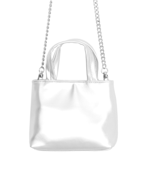 Figments（フィグメンツ）の「マイクロチェーンショルダーバッグ（ショルダーバッグ・レディース・シルバー/ブラック・FREE）」の5枚目の写真