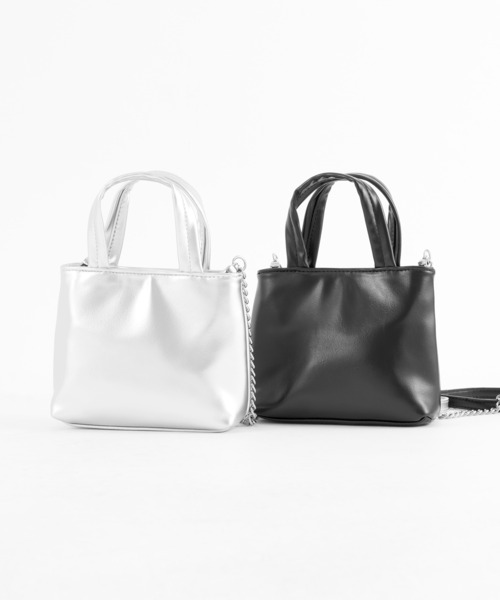 Figments（フィグメンツ）の「マイクロチェーンショルダーバッグ（ショルダーバッグ・レディース・シルバー/ブラック・FREE）」の3枚目の写真