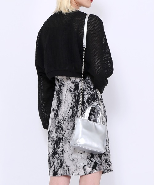 Figments（フィグメンツ）の「マイクロチェーンショルダーバッグ（ショルダーバッグ・レディース・シルバー/ブラック・FREE）」の9枚目の写真