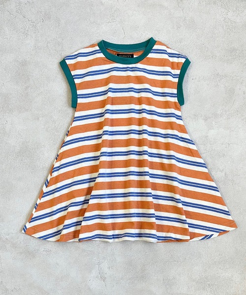 BIG FIELD（ビッグフィールド）の「ボーダーカラータンクワンピース(80～150cm)（ワンピース・キッズ・ターコイズブルー/グリーン/オレンジ・80/90/95/100/110/120/130/140/150）」の3枚目の写真