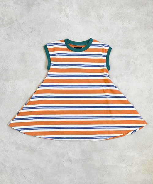 BIG FIELD（ビッグフィールド）の「ボーダーカラータンクワンピース(80～150cm)（ワンピース・キッズ・ターコイズブルー/グリーン/オレンジ・80/90/95/100/110/120/130/140/150）」の5枚目の写真
