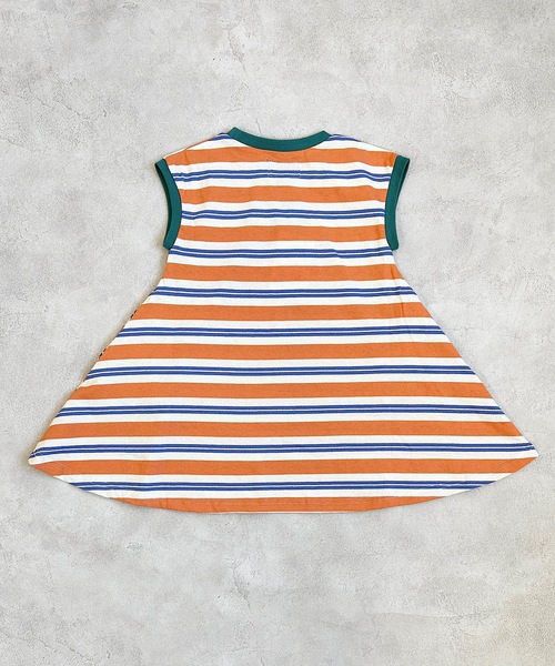 BIG FIELD（ビッグフィールド）の「ボーダーカラータンクワンピース(80～150cm)（ワンピース・キッズ・ターコイズブルー/グリーン/オレンジ・80/90/95/100/110/120/130/140/150）」の4枚目の写真