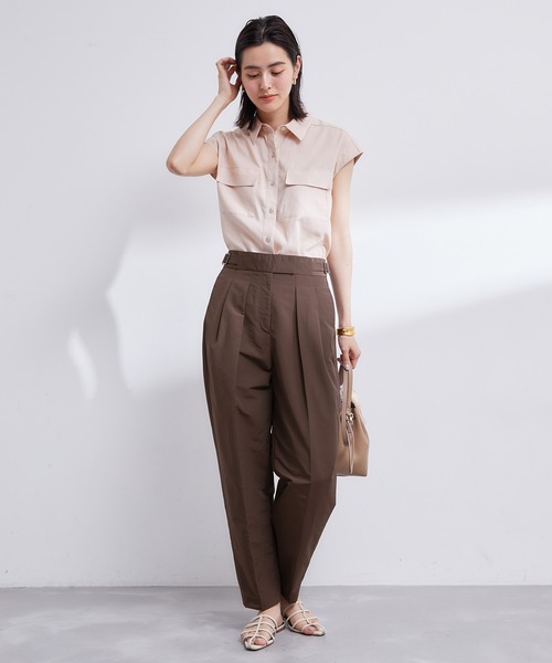 ROPE'（ロペ）の「【エディター三尋木奈保さんコラボ】すっきりハイウエストバレルパンツ（その他パンツ・レディース・オフホワイト/ボルドー・38/36）」の9枚目の写真