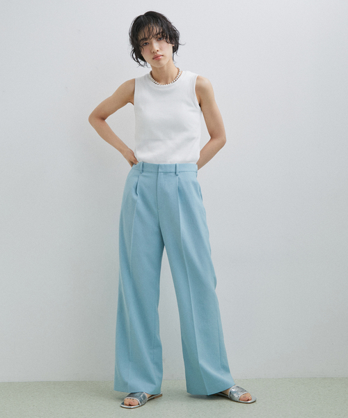 ADAM ET ROPE'（アダムエロペ）の「【サステナブル】カップ付きタンクトップ（タンクトップ・レディース・サックスブルー/ホワイト/ブラック・FREE）」の5枚目の写真