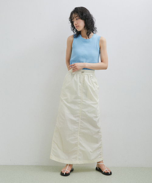 ADAM ET ROPE'（アダムエロペ）の「【サステナブル】カップ付きタンクトップ（タンクトップ・レディース・サックスブルー/ホワイト/ブラック・FREE）」の7枚目の写真