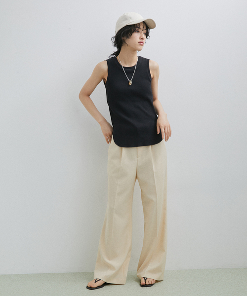 ADAM ET ROPE'（アダムエロペ）の「【サステナブル】カップ付きタンクトップ（タンクトップ・レディース・サックスブルー/ホワイト/ブラック・FREE）」の18枚目の写真