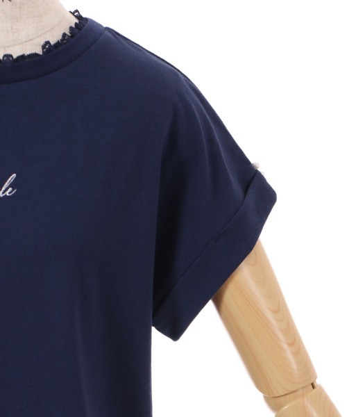 axes femme(アクシーズファム)の「接触冷感ラメ刺繍Tシャツ(Tシャツ/カットソー・レディース・ネイビー/オレンジ/キナリ/ラベンダー・FREE)」の22枚目の写真