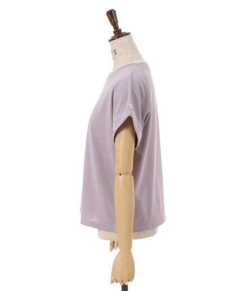 axes femme(アクシーズファム)の「接触冷感ラメ刺繍Tシャツ(Tシャツ/カットソー・レディース・ネイビー/オレンジ/キナリ/ラベンダー・FREE)」の20枚目の写真
