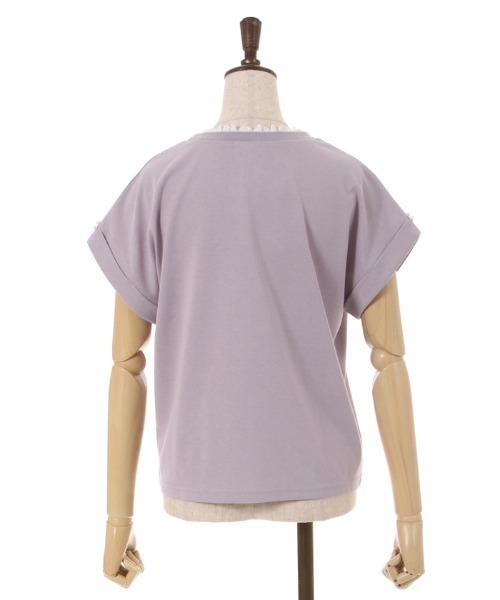 axes femme(アクシーズファム)の「接触冷感ラメ刺繍Tシャツ(Tシャツ/カットソー・レディース・ネイビー/オレンジ/キナリ/ラベンダー・FREE)」の19枚目の写真