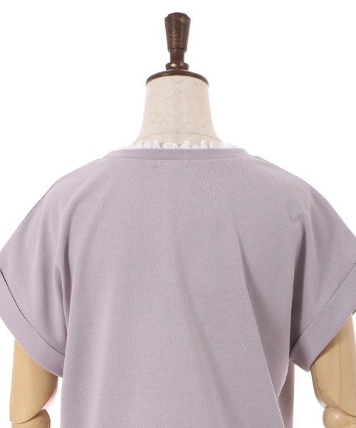axes femme(アクシーズファム)の「接触冷感ラメ刺繍Tシャツ(Tシャツ/カットソー・レディース・ネイビー/オレンジ/キナリ/ラベンダー・FREE)」の15枚目の写真