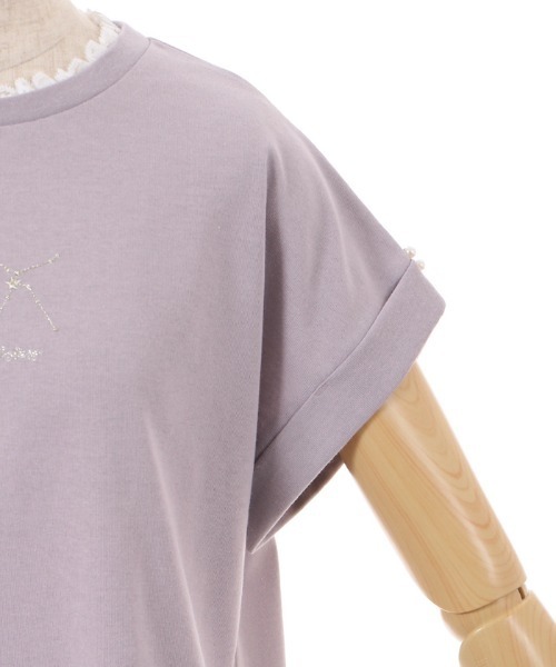 axes femme(アクシーズファム)の「接触冷感ラメ刺繍Tシャツ(Tシャツ/カットソー・レディース・ネイビー/オレンジ/キナリ/ラベンダー・FREE)」の14枚目の写真