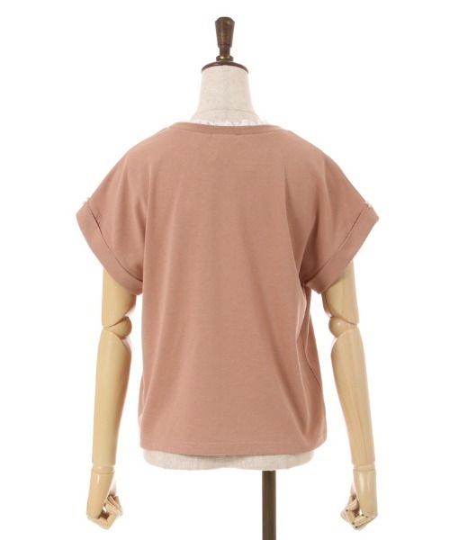 axes femme(アクシーズファム)の「接触冷感ラメ刺繍Tシャツ(Tシャツ/カットソー・レディース・ネイビー/オレンジ/キナリ/ラベンダー・FREE)」の11枚目の写真