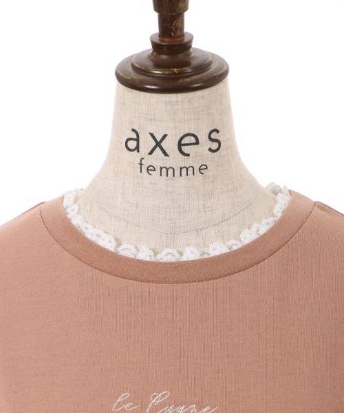axes femme(アクシーズファム)の「接触冷感ラメ刺繍Tシャツ(Tシャツ/カットソー・レディース・ネイビー/オレンジ/キナリ/ラベンダー・FREE)」の8枚目の写真