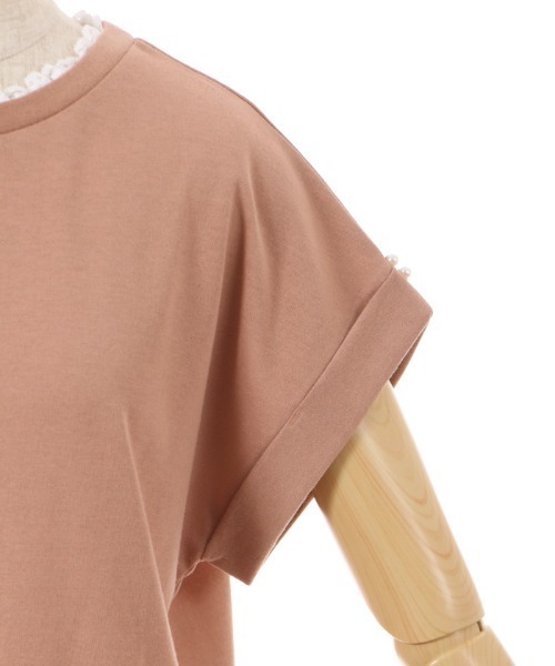 axes femme(アクシーズファム)の「接触冷感ラメ刺繍Tシャツ(Tシャツ/カットソー・レディース・ネイビー/オレンジ/キナリ/ラベンダー・FREE)」の5枚目の写真