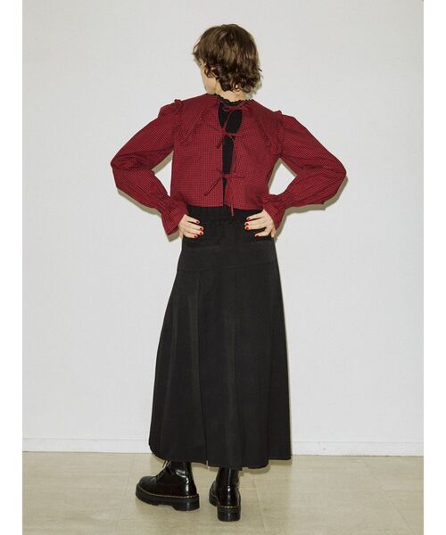 jouetie（ジュエティ）の「タックプリーツベルトロングスカート（スカート・レディース・ブラック/グレー/イエロー・MEDIUM）」の12枚目の写真