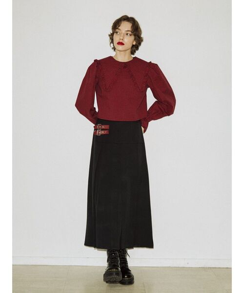 jouetie（ジュエティ）の「タックプリーツベルトロングスカート（スカート・レディース・ブラック/グレー/イエロー・MEDIUM）」の14枚目の写真