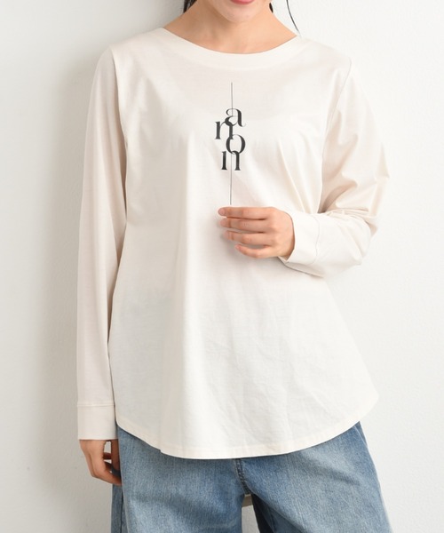 INTERPLANET（インタープラネット）の「シンプルロゴＴシャツ（Tシャツ/カットソー・レディース・アイボリー/ブラック/グレー・FREE）」の2枚目の写真