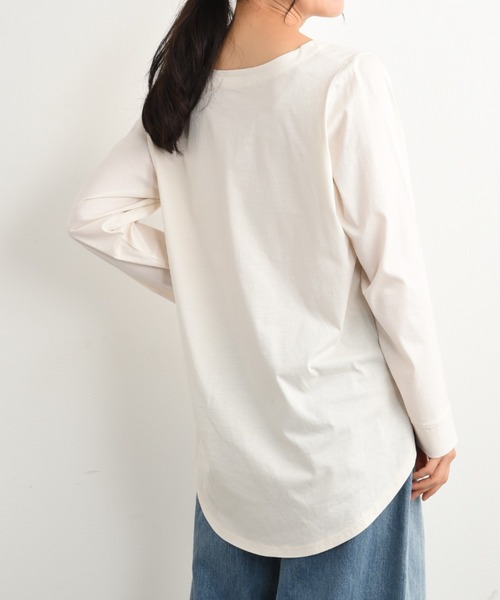 INTERPLANET（インタープラネット）の「シンプルロゴＴシャツ（Tシャツ/カットソー・レディース・アイボリー/ブラック/グレー・FREE）」の6枚目の写真