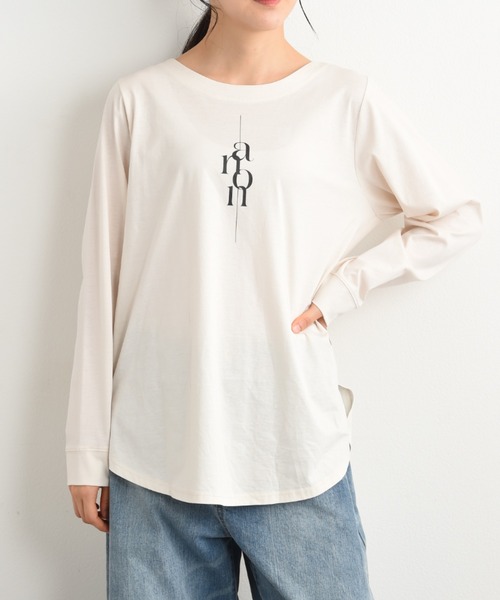 INTERPLANET（インタープラネット）の「シンプルロゴＴシャツ（Tシャツ/カットソー・レディース・アイボリー/ブラック/グレー・FREE）」の7枚目の写真